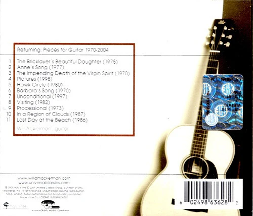 Will Ackerman* - Returning (CD, Album) - Image 2