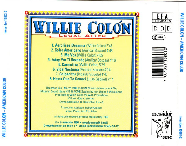 Willie Colón - American Color (CD, Album) - Image 2