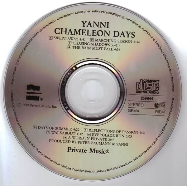 Yanni  - Chameleon Days (CD, Album) - Image 2