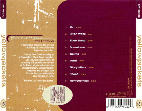 Yellowjackets - Priceless Jazz Collection (CD, Comp) - Image 2