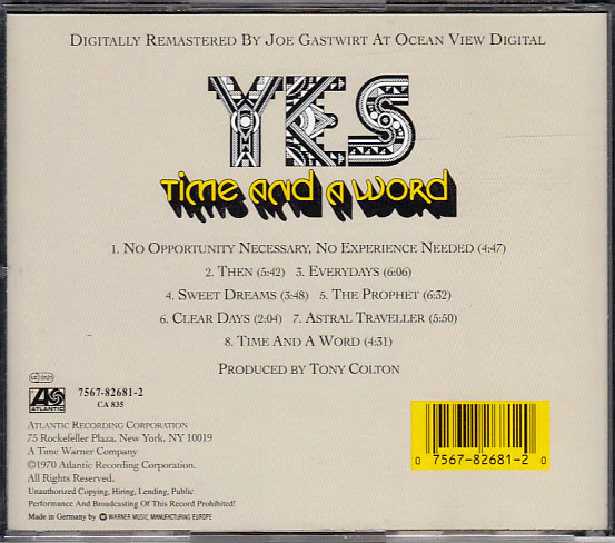 Yes - Time And A Word (CD, Album, RE, RM) - Image 2