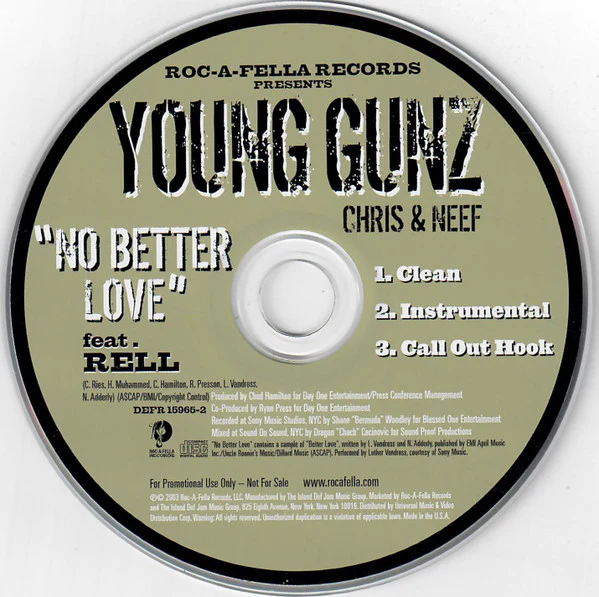 Young Gunz Feat. Rell - No Better Love (CD, Single, Promo) - Image 3