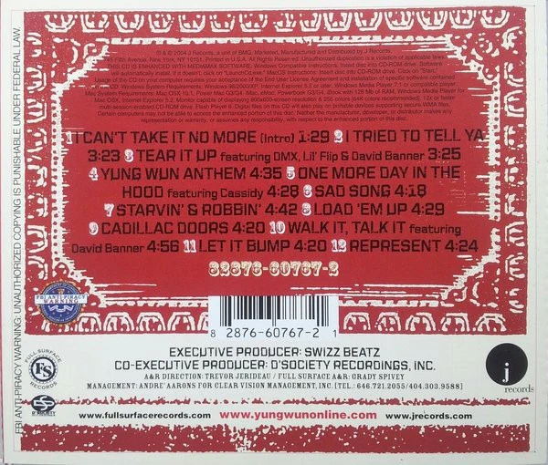 Yung Wun - The Dirtiest Thirstiest (CD, Album, Enh) - Image 2