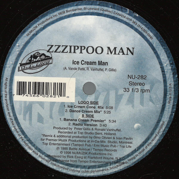 Zzzippoo Man - Ice Cream Man (12", Maxi)